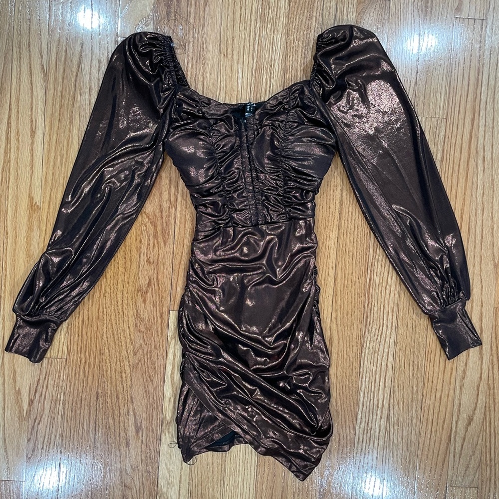Bronze Mini Dress